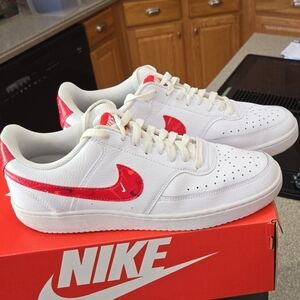 Nike White and Red Athletic Shoes